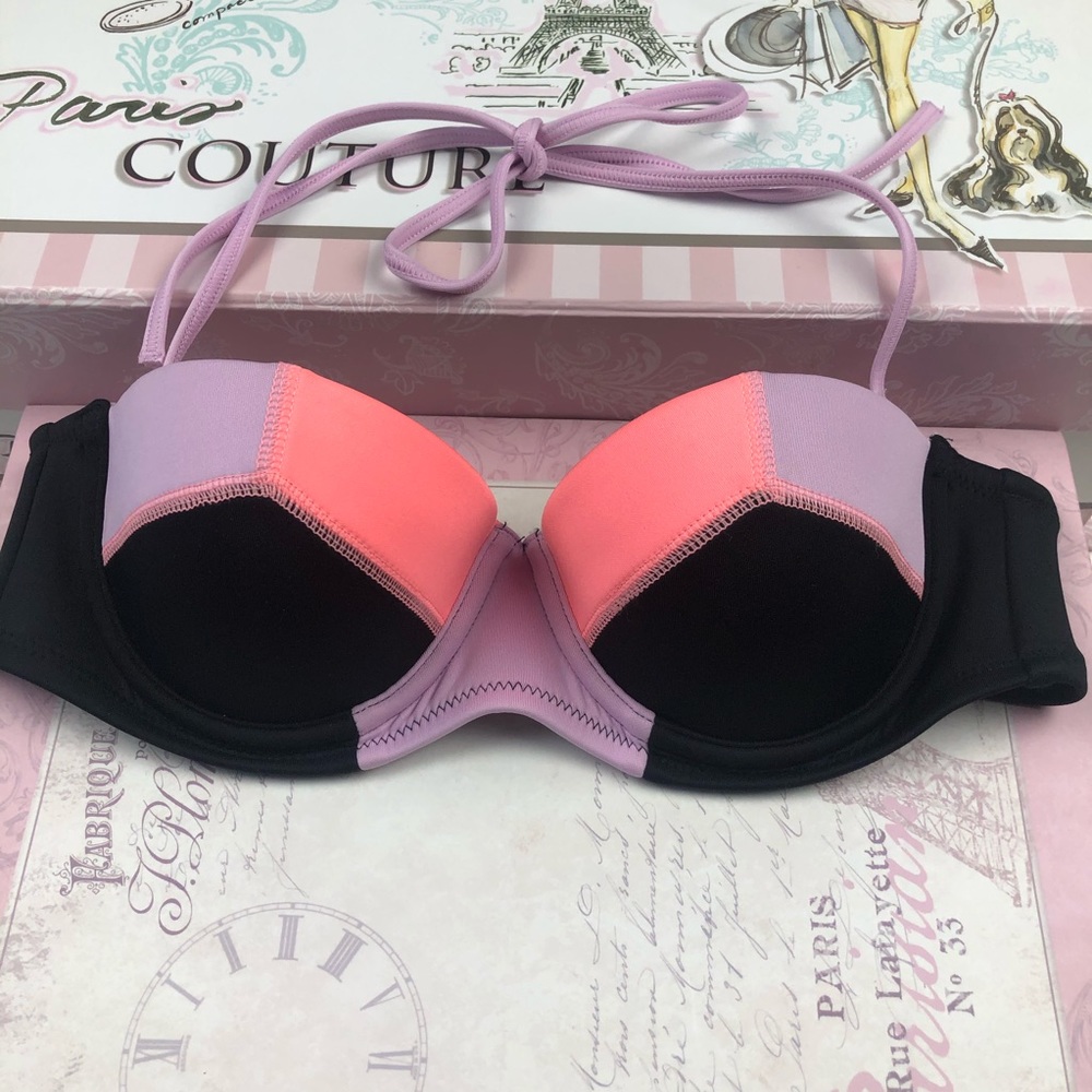 NEW Victoria’s Secret black and pink bikini tops